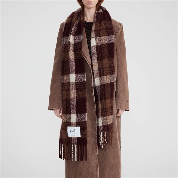 Lala Berlin Smilla Tørklæde, White/Brown